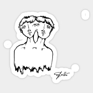 Double Headed Man Sticker